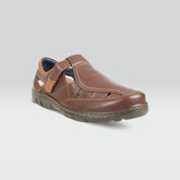 Julio - Sandalia Casual de Piel Café con Correa Ajustable - Para Hombre Jarking